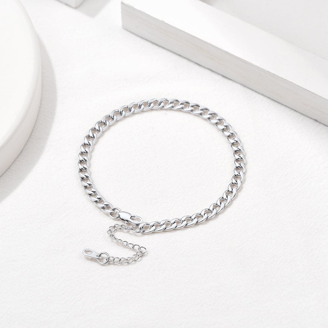 Minimalist simple style trendy 316L stainless steel 18k gold plated cuban curb chain anklet barefoot bracelet for men women