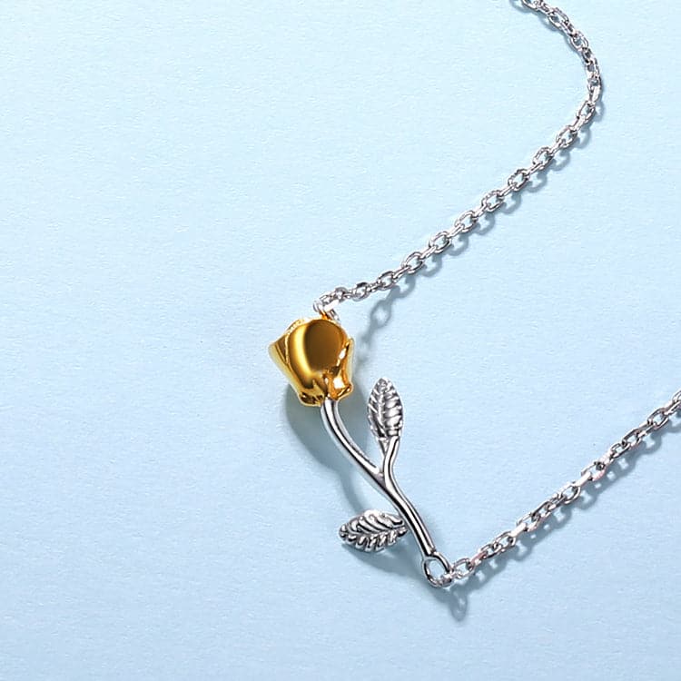 Retro yet modern female 925 sterling silver stemmed 18K gold plated rose flower rolo chain anklet summer barefoot jewelry