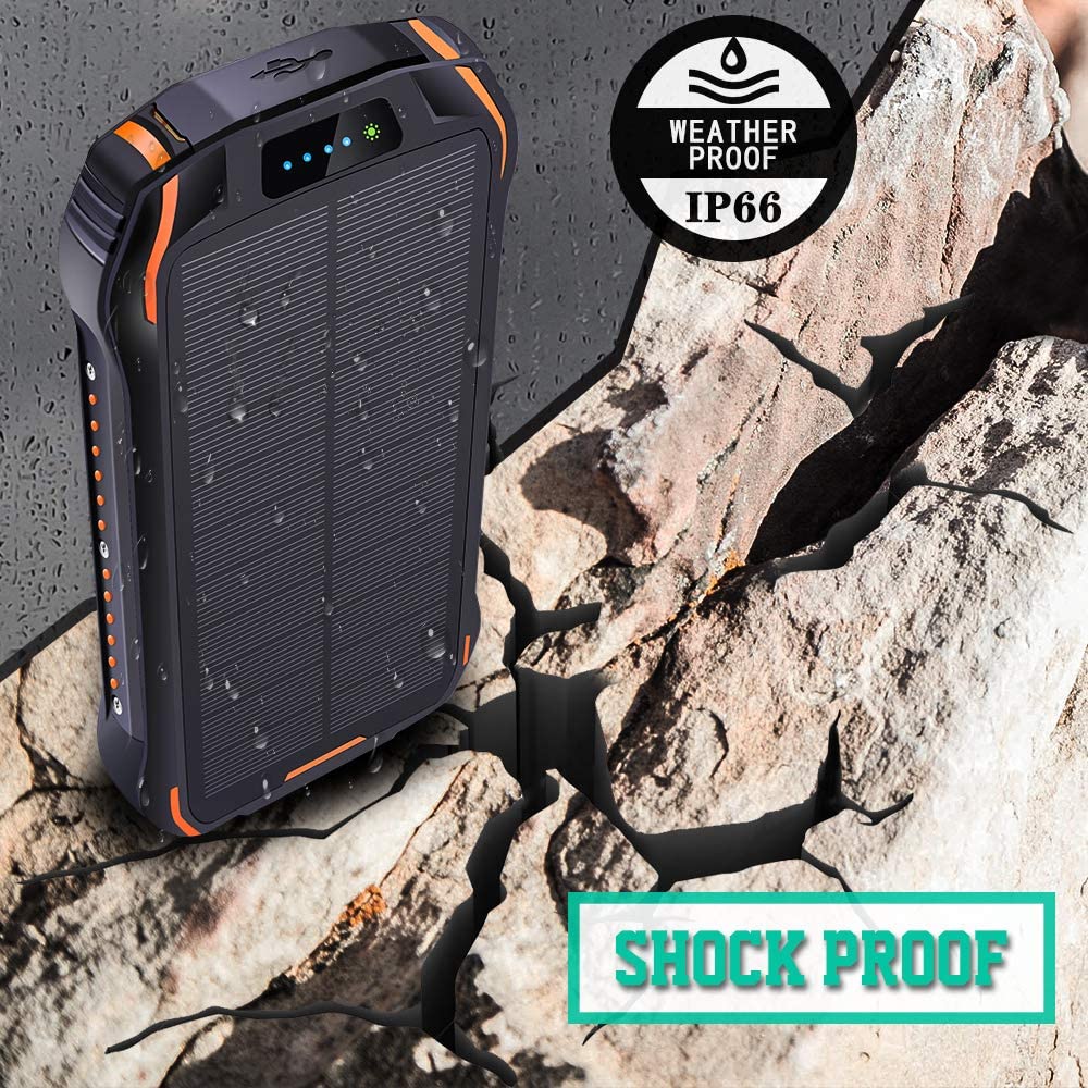 F16W Waterproof Solar Power Bank 16000 Mah