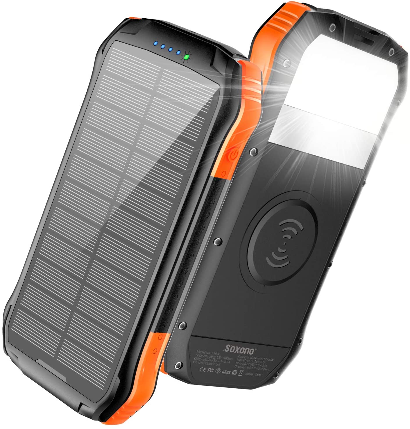 F16W Waterproof Solar Power Bank 16000 Mah