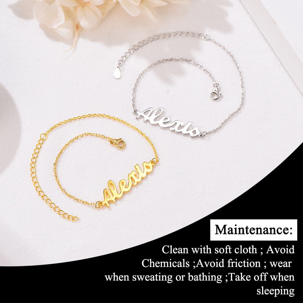 Delicate custom 18k gold/platinum plated personalized engravable name charm anklet barefoot bracelet for women girls