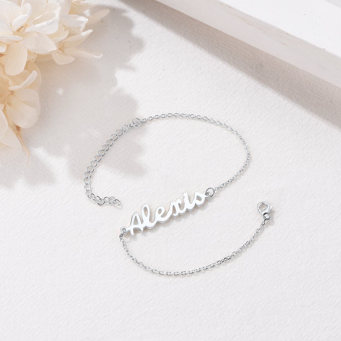 Delicate custom 18k gold/platinum plated personalized engravable name charm anklet barefoot bracelet for women girls