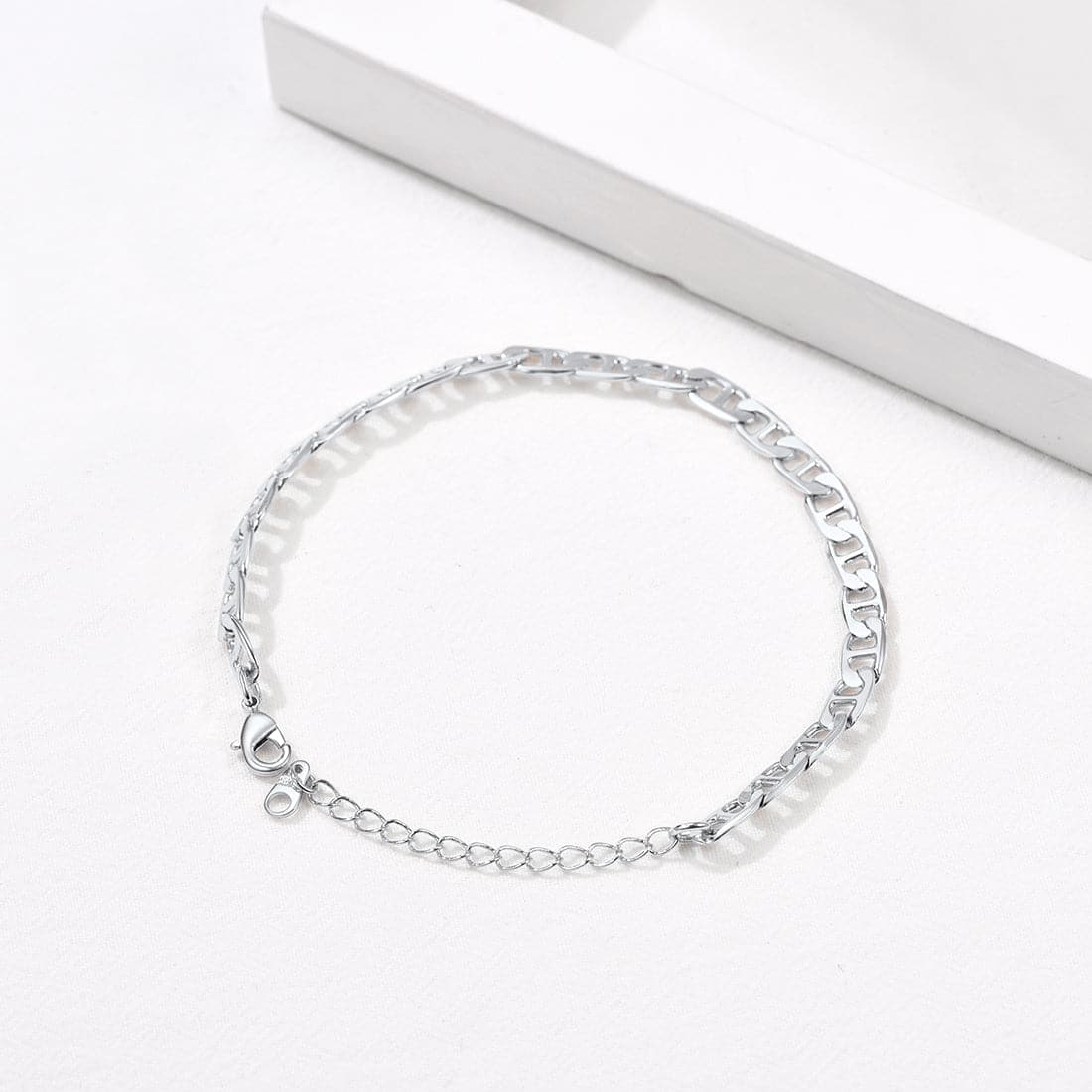 Classic summer beach barefoot jewelry 18k gold/rose gold/platinum plated diamond cut flat mariner link foot chain bracelet anklet for women girls, fit almost all ankle size foot