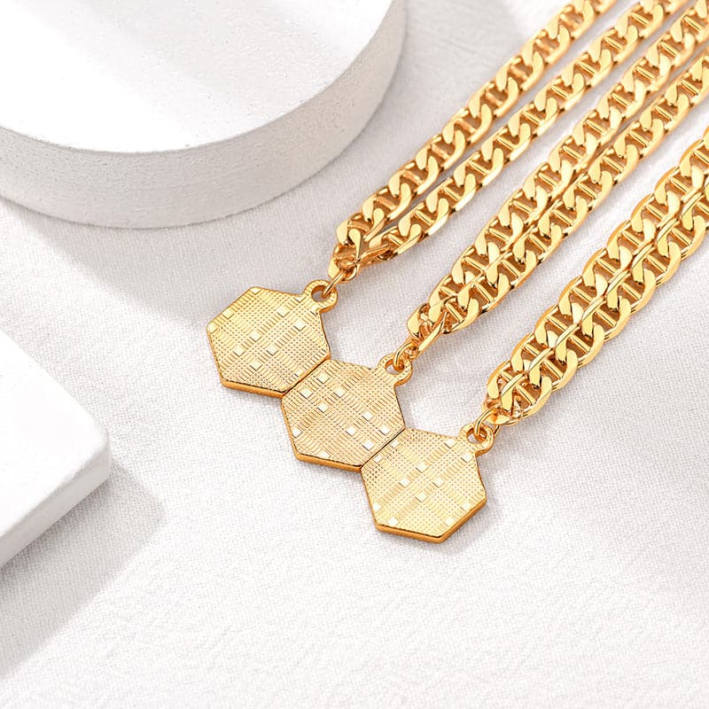 Fashion custom 18k gold plated personalized engraving hexagon alphabet A-Z initial mariner chain anklet barefoot bracelet for women girls, engravable back side