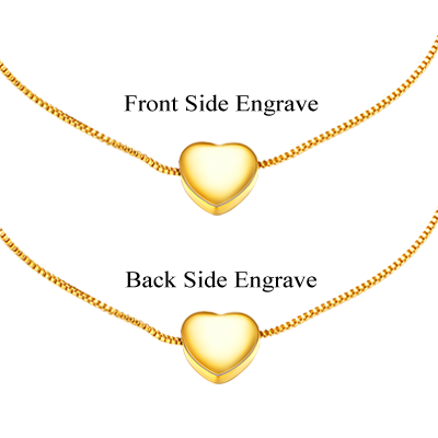 Minimalist female customize engravable 316L stainless steel/18K gold/rose gold/black plated heart bead charm box chain anklet summer barefoot jewelry