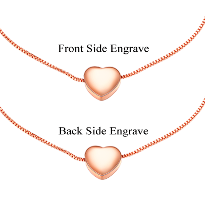 Minimalist female customize engravable 316L stainless steel/18K gold/rose gold/black plated heart bead charm box chain anklet summer barefoot jewelry