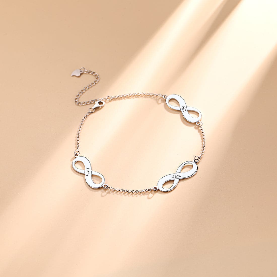 Dainty customized 925 sterling silver 18k gold plated personalized engravable infinity symbol name charm abklet bracelet for women girls, symbolizes eternity and everlasting love & friendship. 