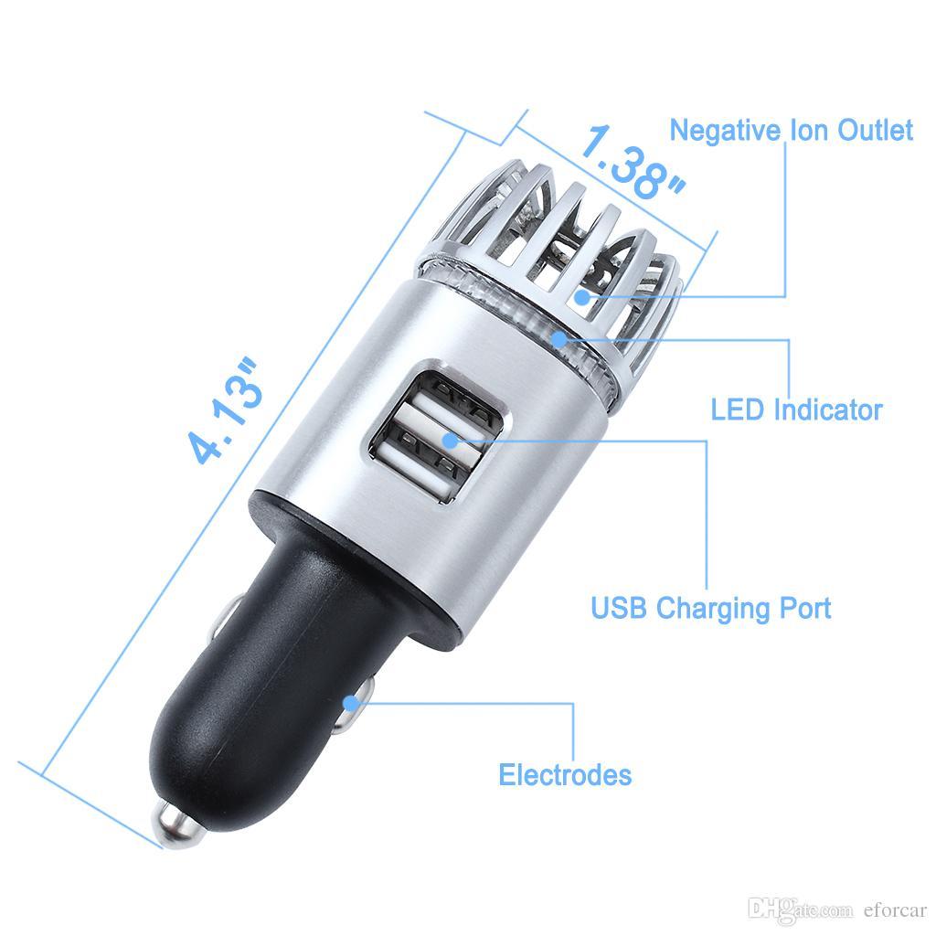 2 Port USB Car Charger Air Purifier