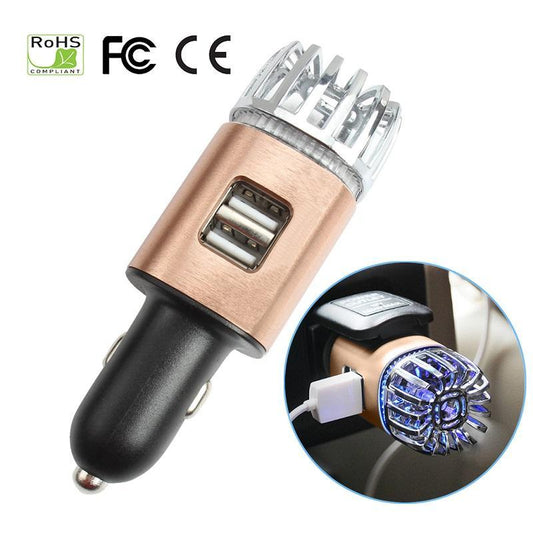 2 Port USB Car Charger Air Purifier